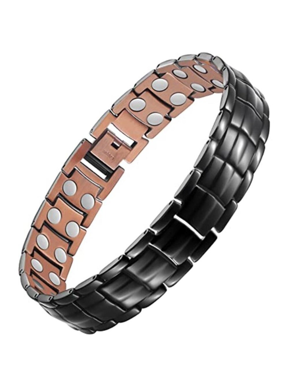 Mens Copper Magnetic Bracelet Link Chain Adjustable Wide Wristband Jewelry Gift